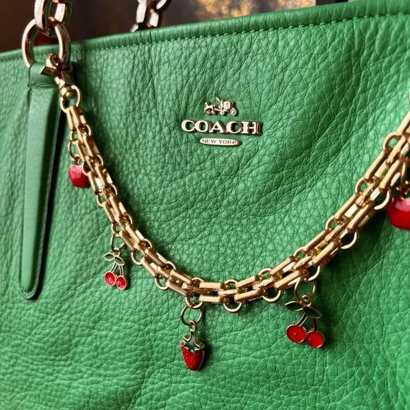 Coach Ellis Tote in Pebbled Bright Green Leather - Picture 5 of 13
